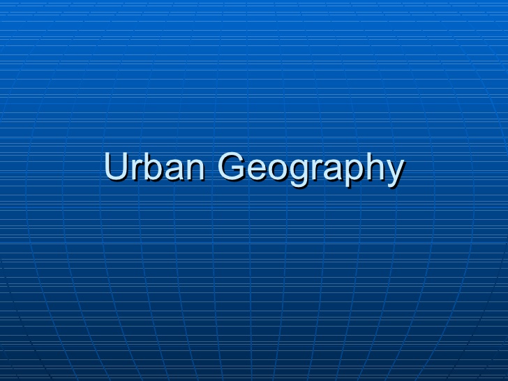 Urban geography pdf